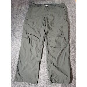 Columbia Pants Mens 46x32 Green Nylon Lined Elastic Waist Hiking Pockets Outdoor